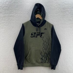 UFC Venum Hoodie Mens Small Green Black Logo Pullover Hoodie MMA Fight Boxing